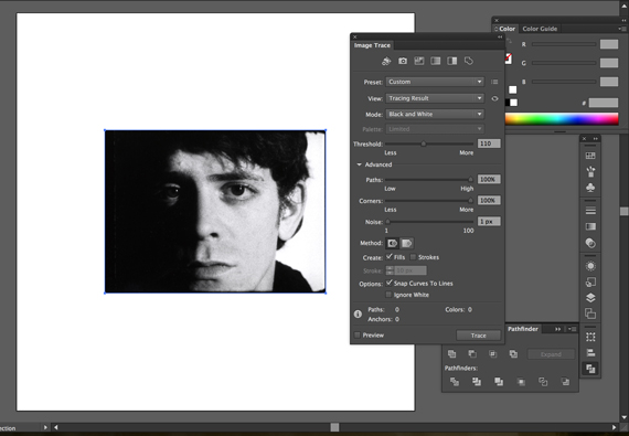 Image Trace to obtain Andy Warhol Style