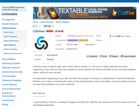 Joomla extensions directory