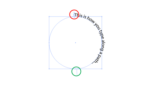 how do i type text in a circle