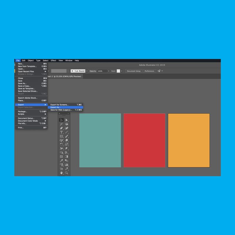 adobe illustrator 2015 export screen