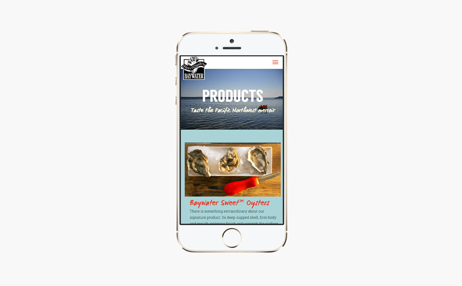 Baywater Shellfish Mobile Layout