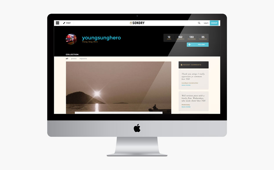 Sondry Profile Page
